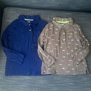 Spotted Zebra boys polo long sleeve shirts dinosaur did blue size small 6/7
